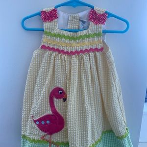 Pink yellow and green Emily rose dress fits 18-24